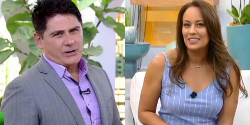 César Filho e Renata Alves interrompem Hoje Em Dia ao vivo (Foto: Montagem HoraDoBenefício)