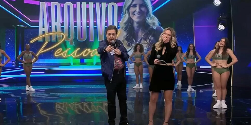 Faustão e Anne Lottermann (Foto: Reprodução / Band)
