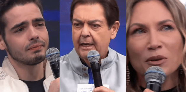 João Guilherme e Anne Lottermann desabam no Faustão (Foto: Montagem)