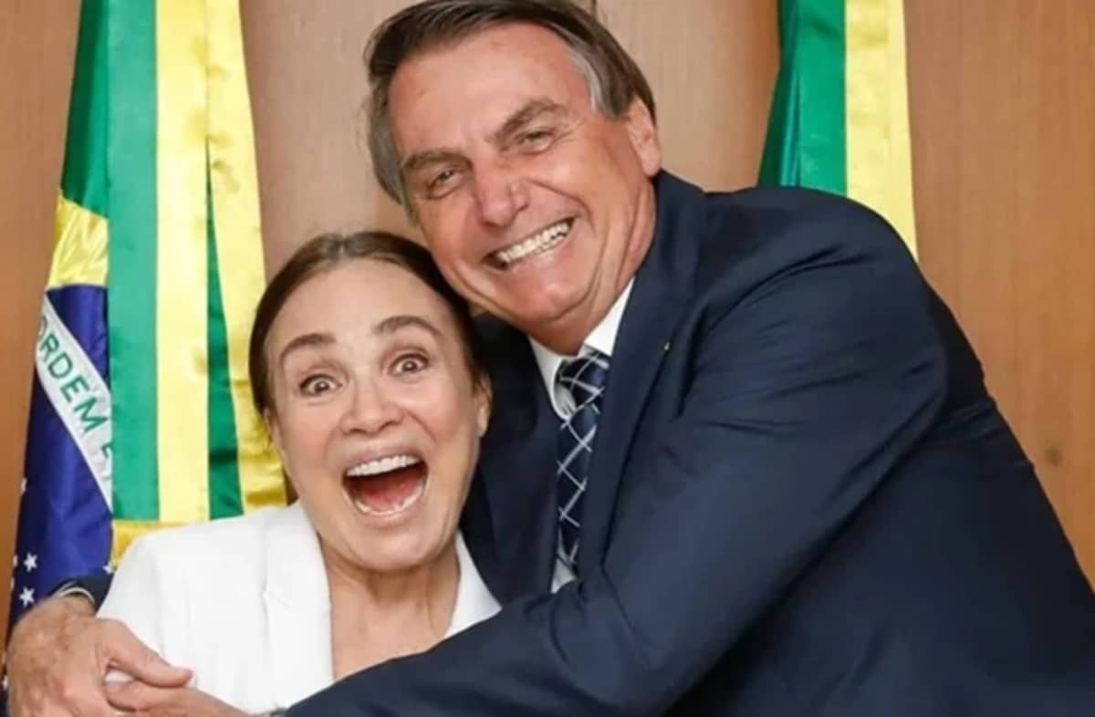 Regina Duarte e Jair Bolsonaro