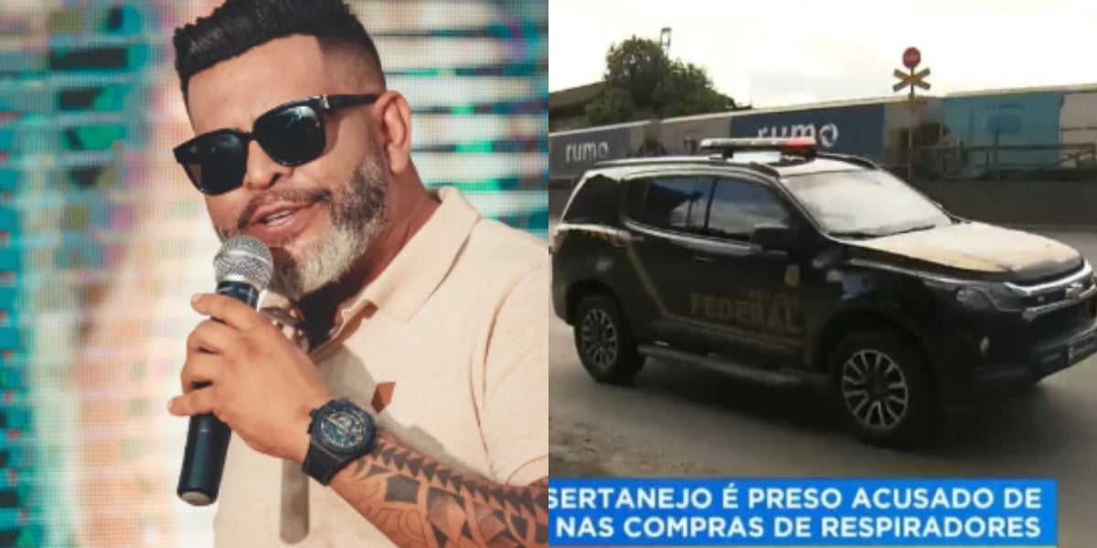 O famoso cantor sertanejo, Almir Mattias teve sua prisão divulgada no Hoje Em Dia da Record (Foto: Montagem HoraDoBenefício)