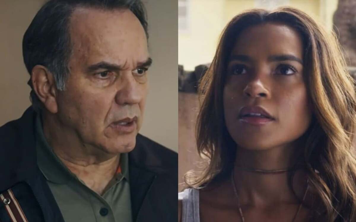 Guerra (Humberto Martins) e Brisa (Lucy Alves) em Travessia da Globo