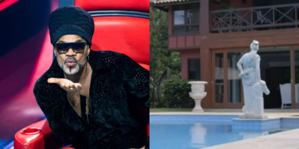 Estátuas, jardim colossal e lago privativo: Essa é a mansão luxuosa de Carlinhos Brown