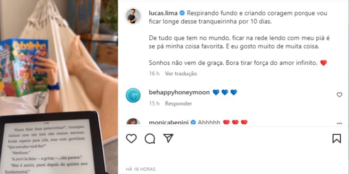 Lucas Lima mostra vídeo raro onde o filho com Sandy aparece e internautas repercutem (Imagem Reprodução Instagram)