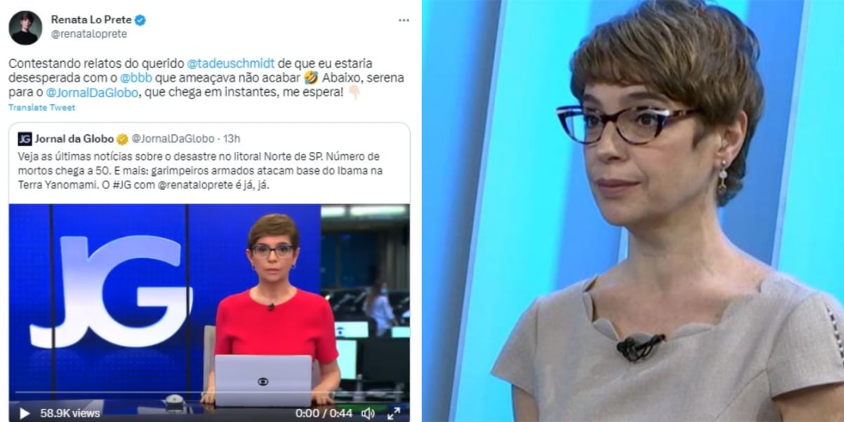 Renata Lo Prete rebate acusação de Tadeu Schmidt (Imagem Reprodução Internet)