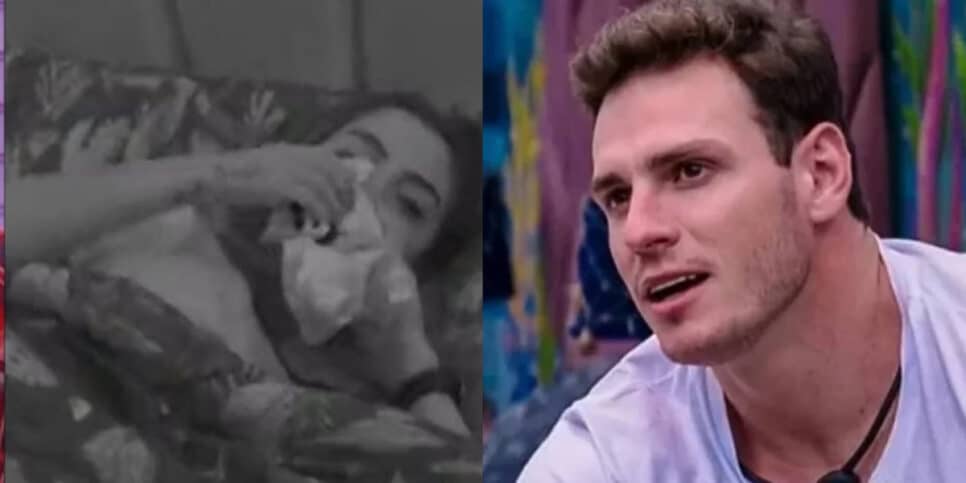 BBB23: Gustavo fica chocado ao ver Key cheirando sua cueca (Imagem Reprodução Globo)