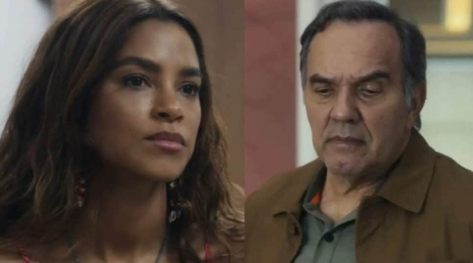 Bomba em Travessia - Brisa descobre que Guerra é seu pai, exige teste de DNA, mas sofre decepção (Foto: Reprodução / Globo / Montagem TV Foco)
