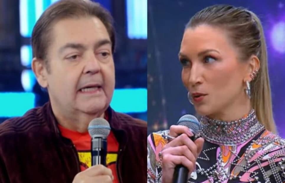 Erro pitoresco fez Anne Lottermann levar invertida de Faustão (Foto: Reprodução / Band)