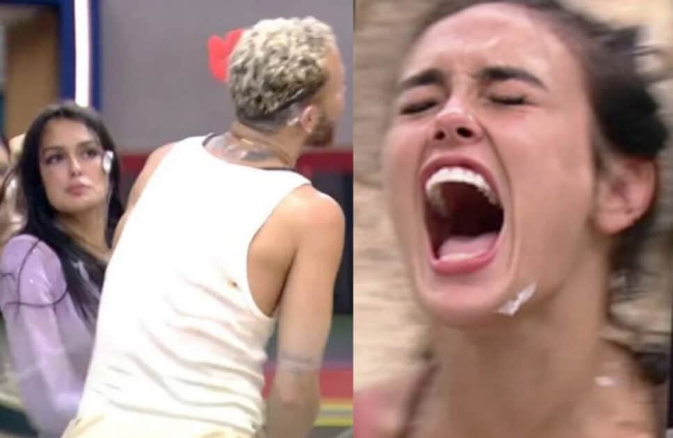 BBB23 - Larissa dá tapa em Fred Desimpedidos, empurra Marvvila e pedido de expulsão é feito (Foto: Reprodução / Globoplay)