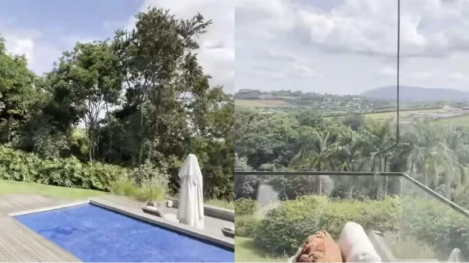 Área externa da casa do apresentador da Globo tem piscina e muito contato com a natureza