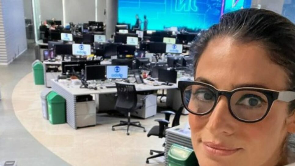 Renata Vasconcellos nos bastidores do JN