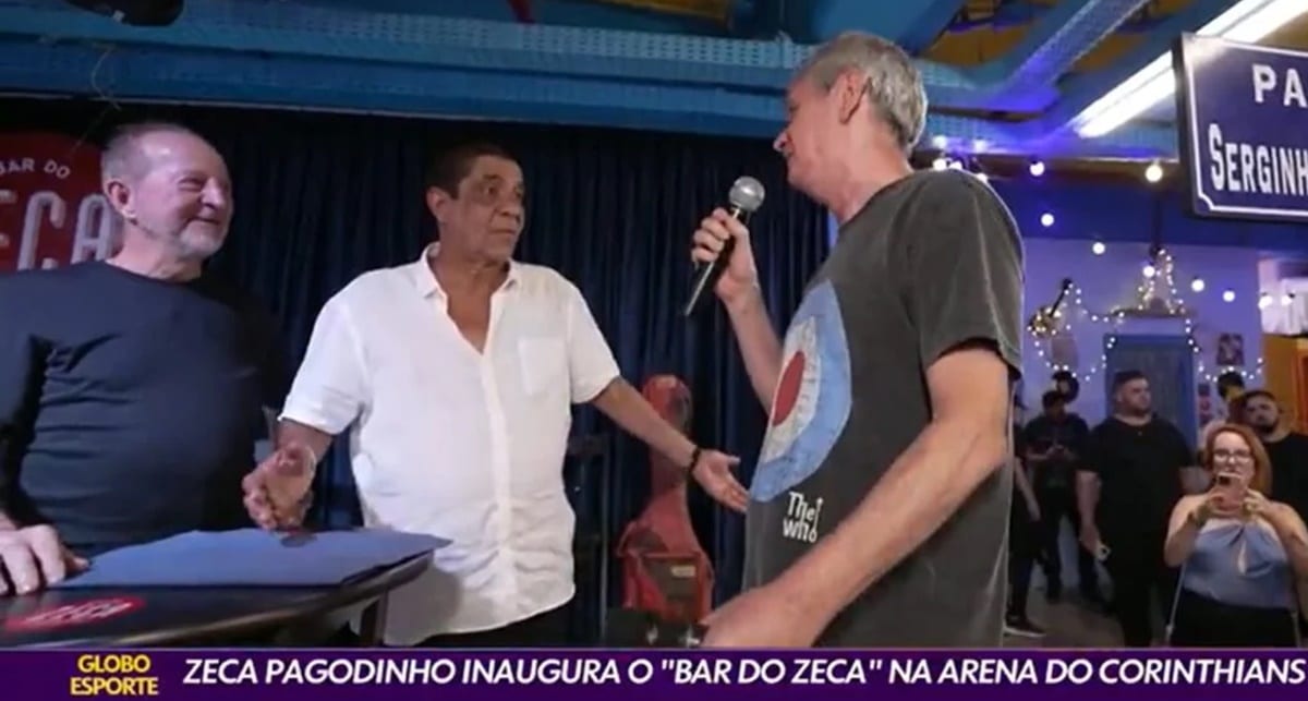 Zeca Pagodinho foi mostrado mais entusiasmado dando entrevista a Serginho Groisman