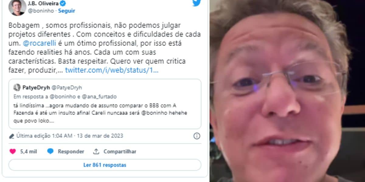 Boninho faz comentário sobre diretor de A Fazenda e se irrita ao se explicar 'Dá um tempo' BBB23