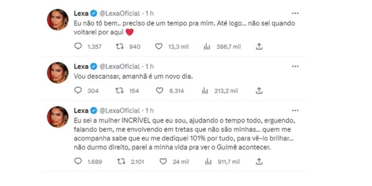 BBB23: Mc Guimê passa dos limites na festa do líder e Lexa desabafa ne internet (Imagem Reprodução Twitter)