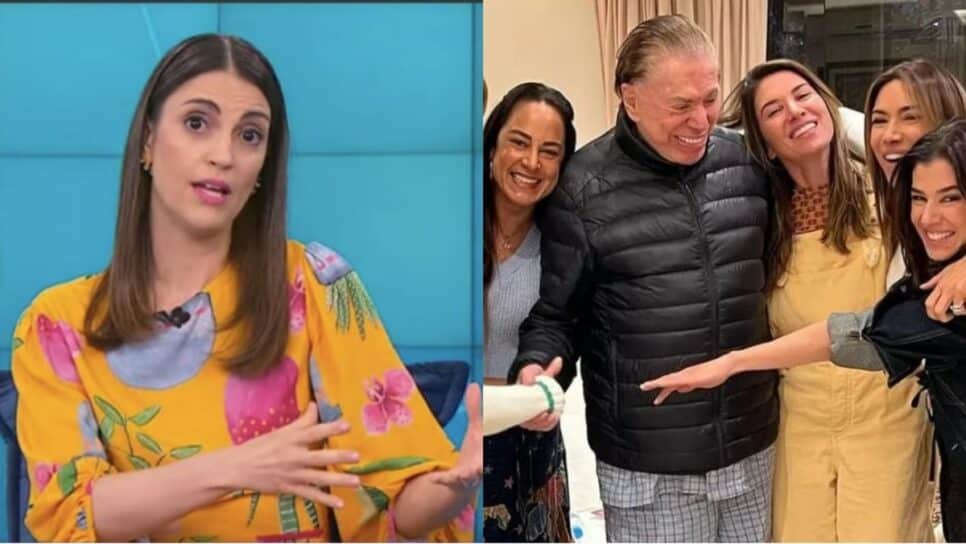 Chris Flores e Silvio Santos com suas filhas