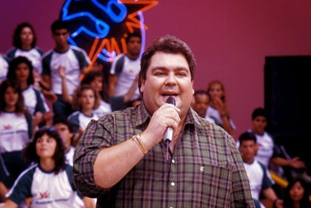 O apresentador na estreia do Domingão do Faustão