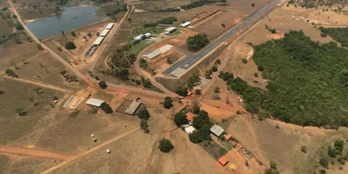 Vista área da imensa fazenda de Henrique e Juliano