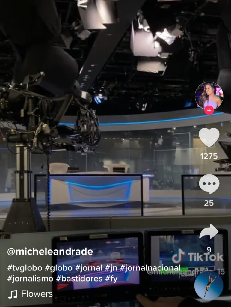 Bastidores do Jornal Nacional na Globo (Foto: Reprodução/Instagram)