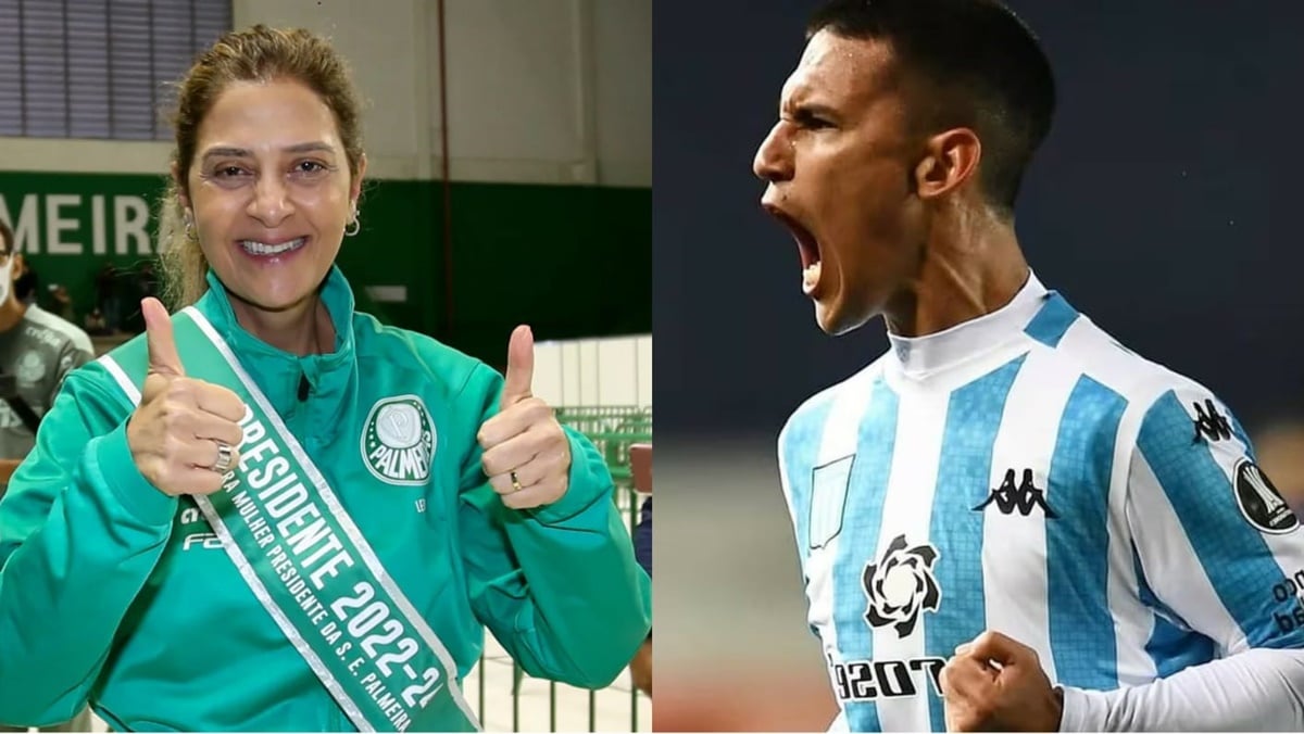 A presidente do Palmeiras, Leila Pereira, e o meia que ela está de olho e negociando