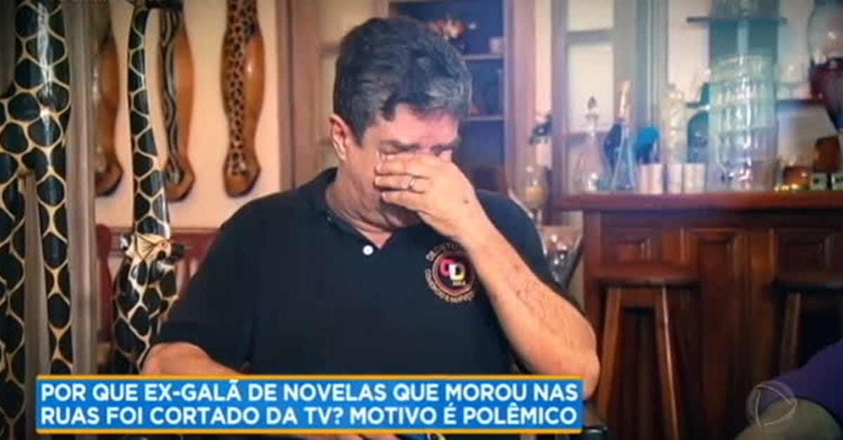 O ex-ator se emocionou em entrevista a Geraldo Luís no extinto Domingo Show