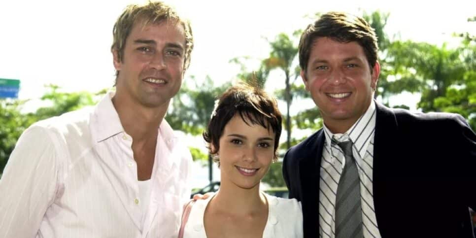 Marcello Antony, Débora Falabella e Mário Frias em Senhora do Destino, 2004 (Foto: João Miguel Júnior/Globo)