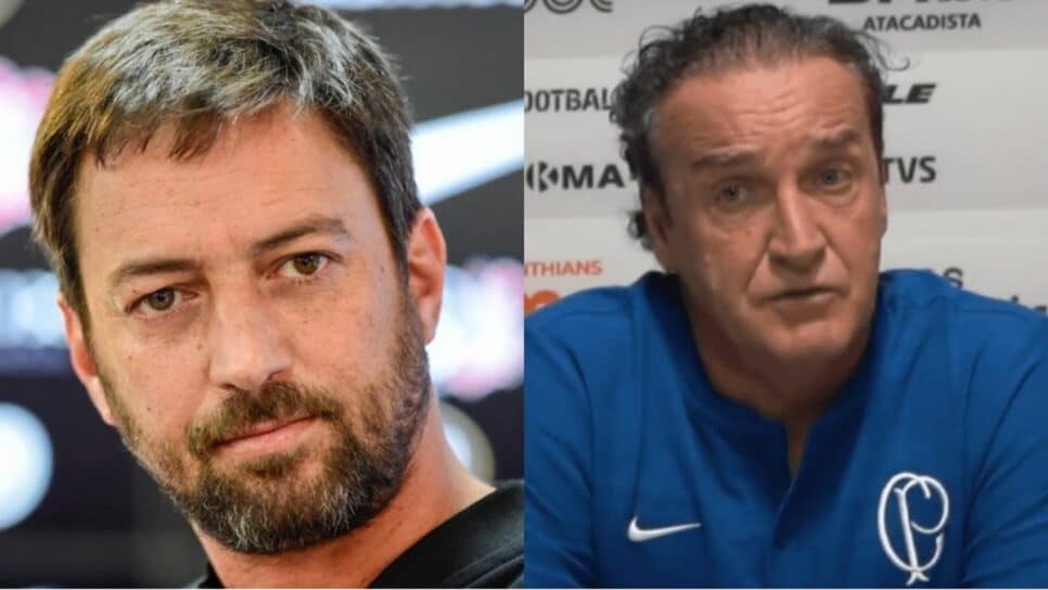 Duílio Monteiro Alves, presidente do Corinthians, e o ex-técnico Cuca