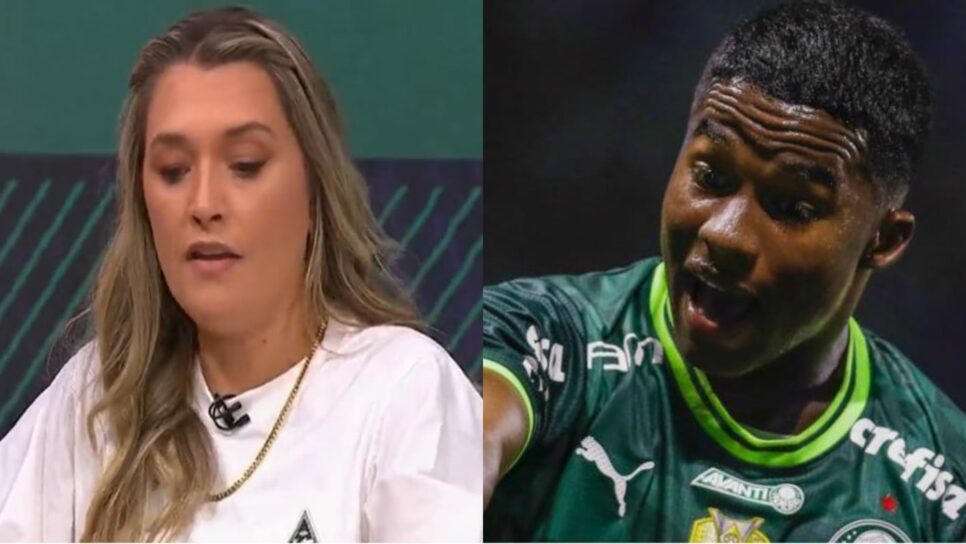 A jornalista Ana Thaís Matos e o craque Endrick