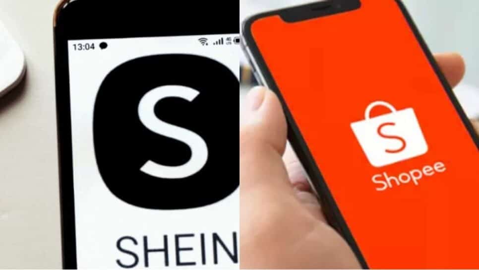Smartphones com acesso as plataformas de compras online da Shein e Shopee