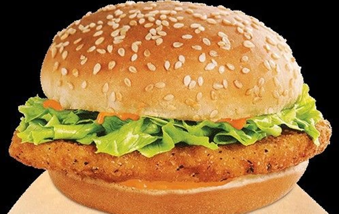 O referido lanche do Burger King, o Chicken Jr. 