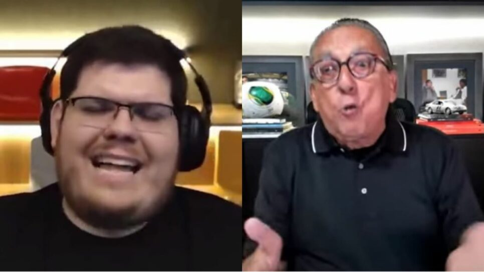Casimiro e Galvão Bueno em transmissões ao vivo na internet