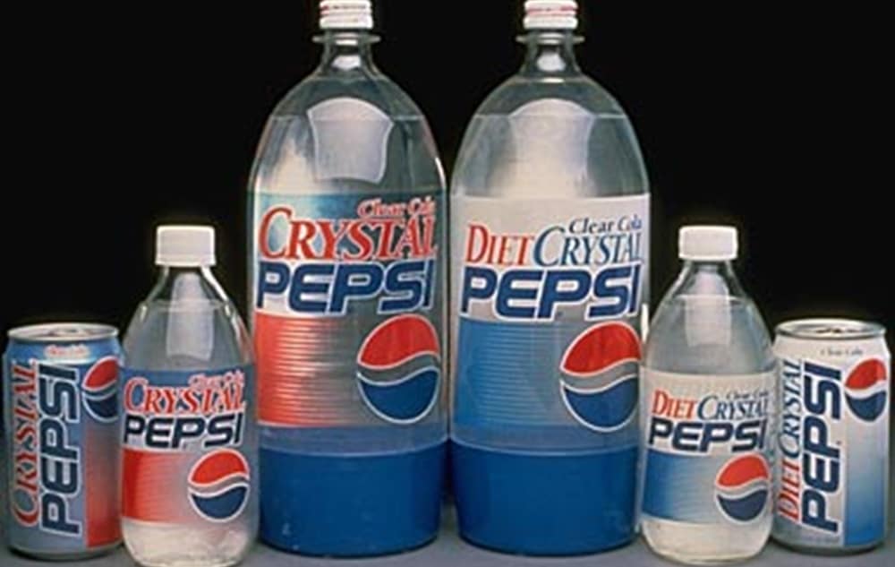 Crystal Pepsi foi um grande fracasso da marca de refrigerantes