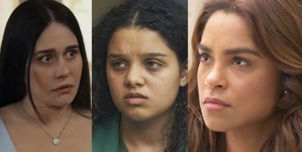 Guida, Karina e Brisa em cenas de Travessia (Foto: Reprodução / Globo)