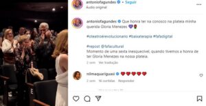 Antônio Fagundes homenageou Glória Menezes (Foto: Reprodução / Instagram)