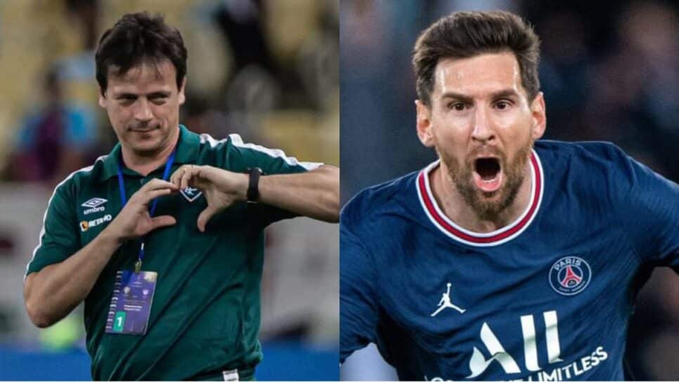 Fernando Diniz, do Fluminense; Lionel Messi, do Paris Saint-Germain