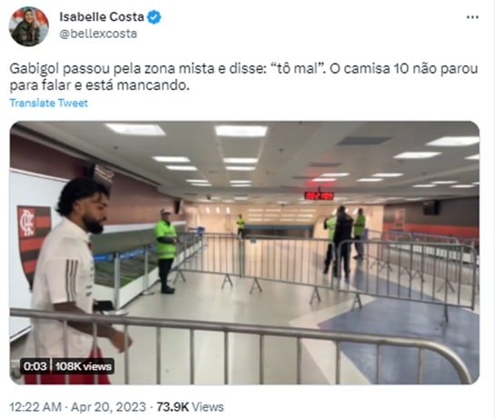 Jornalista expôs vídeo de Gabigol mancando e relatou acontecimento