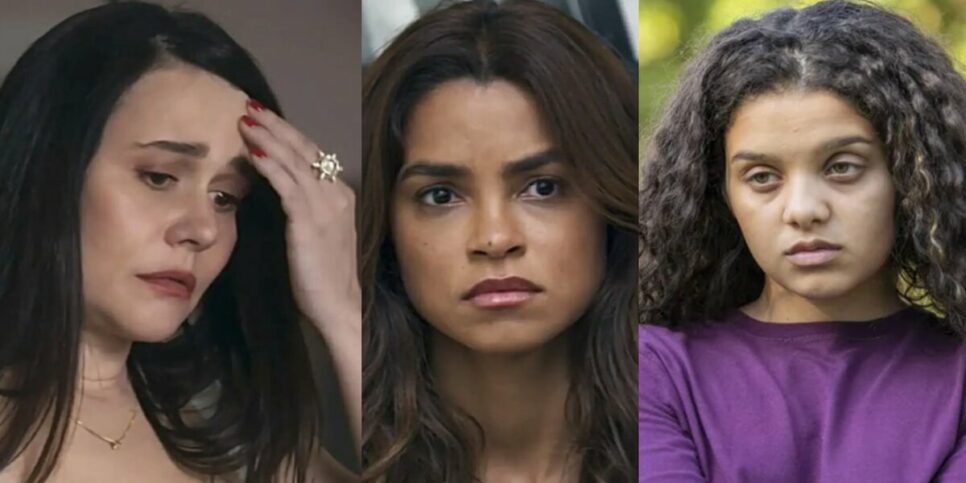Guida, Brisa e Karina em cenas de Travessia (Foto: Reprodução / Globo)