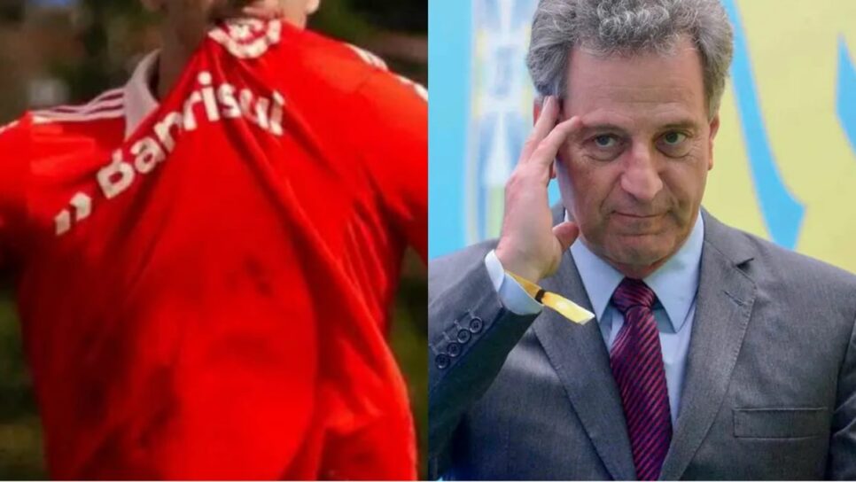 Joia do Internacional e o presidente do Flamengo, Rodolfo Landim