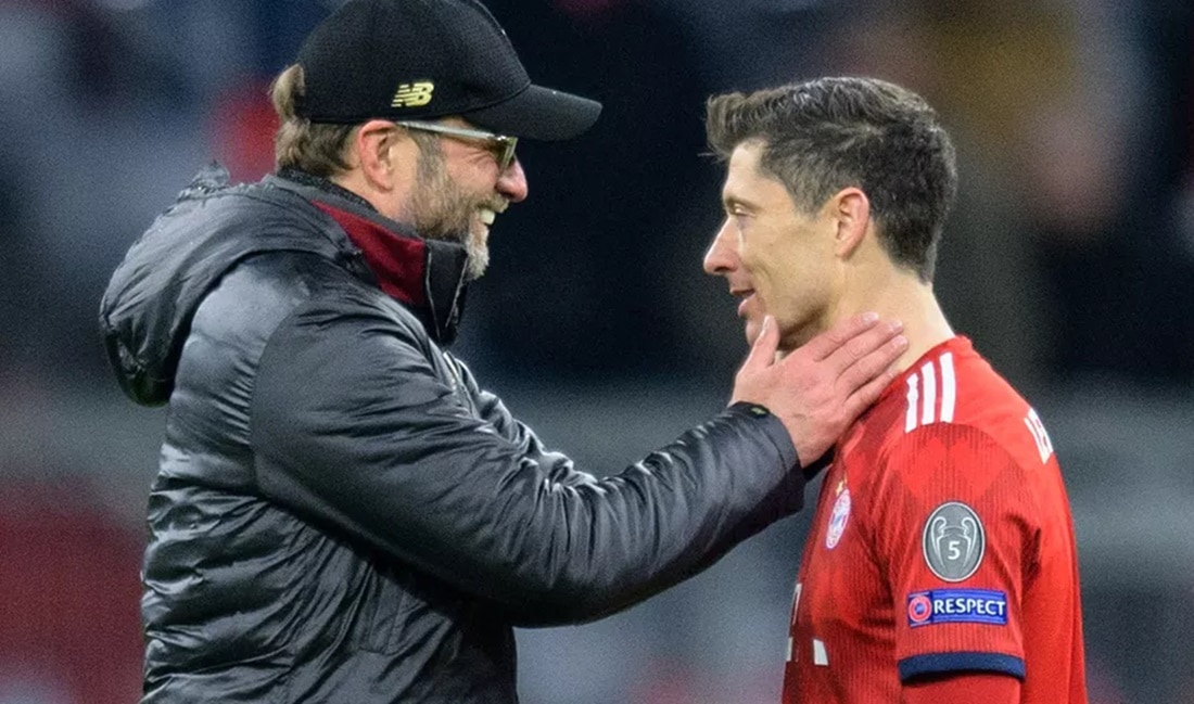 Robert Lewandowski e Jürgen Klopp quando trabalhavam juntos no Borussi