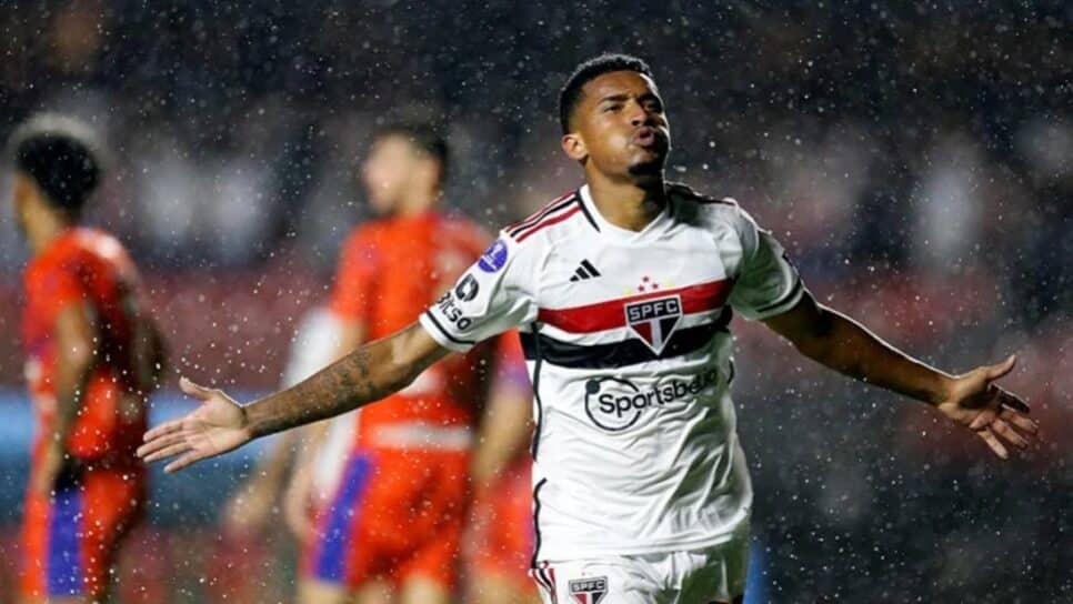 Marcos Paulo fala sobre gol de virada do São Paulo após dificuldade (Foto: Reprodução/ Paulo Pinto/ AFP)