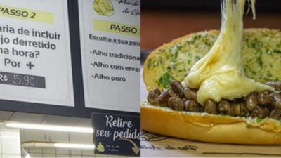 Lanchonete popular e seu delicioso lanche de queijo, alho e coraçãozinho de galinha (Fotos: Reprodução/ Instagram/ Montagem)