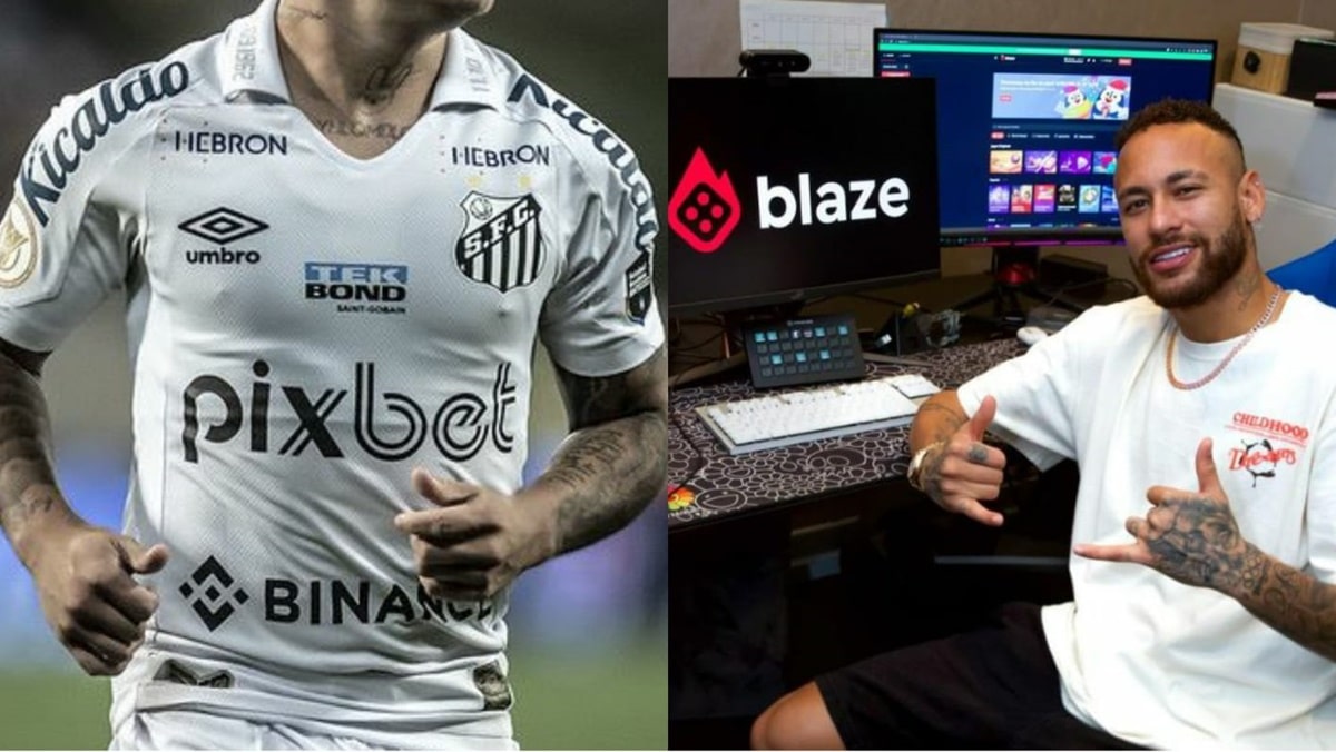 Patrocinador master do Santos, a Pixbet, poderá ser substituída pela Blaze, que tem Neymar como embaixador 