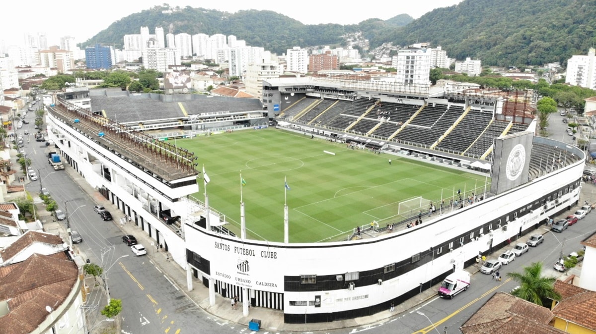 O estádio do Santos na Vila Belmiro