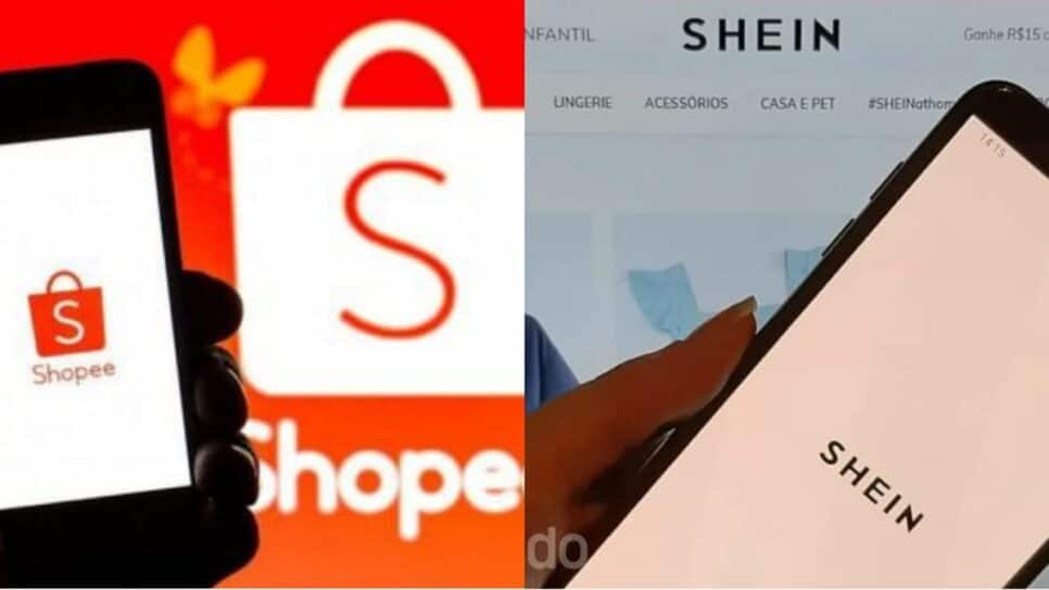 Plataformas de app e site da Shopee e Shein