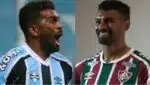 Thiago Santos eo Grêmio e agora no Fluminense (Fotos: Reprodução/ Silvio Avila/ GettyImages/ FluTV/ Montagem)