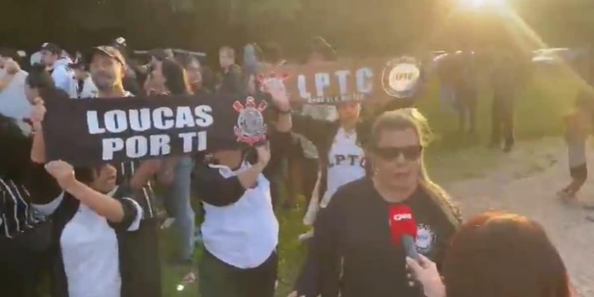 Torcida protestou contra o técnico (Foto: Reprodução/GE)