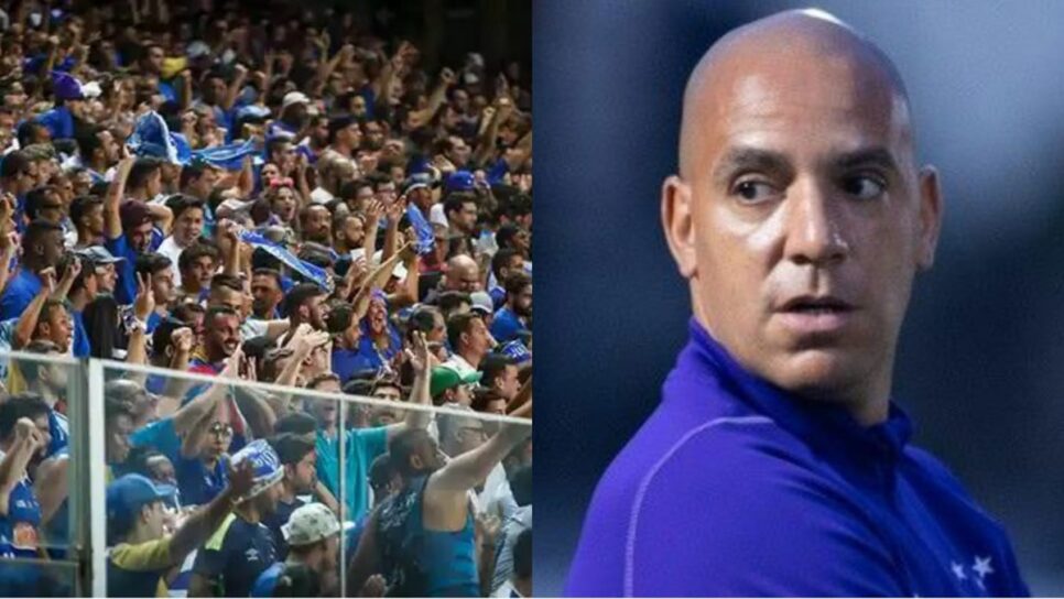 Torcida do Cruzeiro e o técnico Pepa