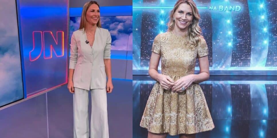 Anne Lottermann saiu do JN para o Faustão na Band (Foto: Reprodução / Globo / Band)
