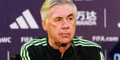 O técnico de futebol, Ancelotti renovou contrato com o Real Madrid até 2026 (Foto: Reprodução)