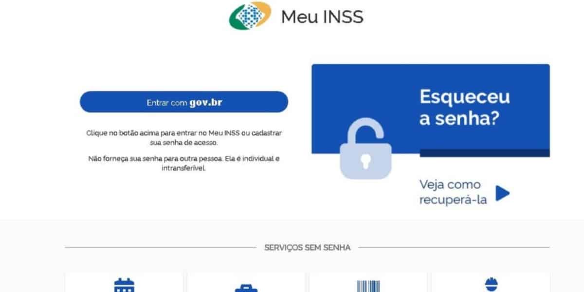 Página do Meu INSS, aplicativo da Previdência Social (Imagem Reprodução Internet)