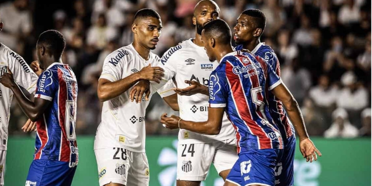 Santos e Bahia se enfrentaram em dois campeonatos diferentes, em uma semana (Imagem Reprodução Internet)